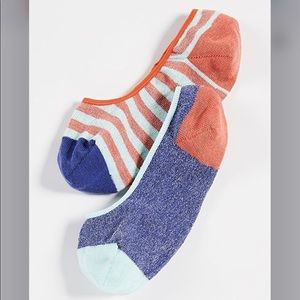 No-show socks, color block & striped pattern - NWT